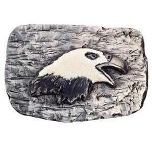 Bald Eagle Belt Buckle Vintage 1980s Cowboy Western Wear Patriotic Trucker